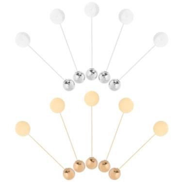 Imagem de SUNNYCLUE 1 caixa, 40 peças, broche, alfinete, alfinete de lapela plano, prata, dourado, redondo, seguro, bandeja, bases, configurações de bisel com contas redondas para trajes de casamento, fantasia