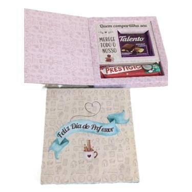 Imagem de Caixa para Talento e Prestigio Lembrancinha Dia dos Professores - 10 unidades - Pegue e Monte (Azul)