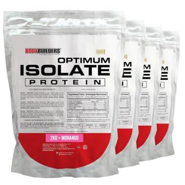 Imagem de Kit 4x Whey Isolado Optimum Isolate Protein 2kg - Bodybuilders (Médio, Morango)