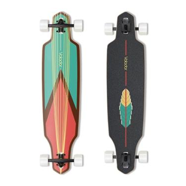 Imagem de VOLADOR Urban Freeride Pro Longboard Cruiser 101,6 cm | Deck de madeira de bordo canadense e caminhão Kingpin reverso forjado | Configuração completa de longboard drop through para deslocamento urbano