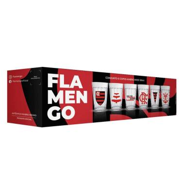 Imagem de Conjunto 6 Copos Americano 190ml Flamengo Allmix