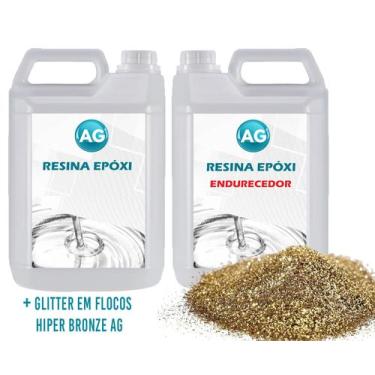 Imagem de Resina Epóxi 1KG + Glitter em Flocos Hiper Bronze AG - Resinas ag