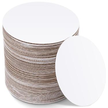 Imagem de Potchen Pacote com 50 tábuas redondas de base de papelão, à prova de gordura, descartáveis para assar bolos e pizza (15 cm)