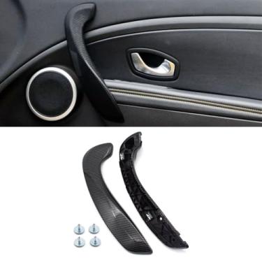 Imagem de Goodithy Conjunto de maçaneta interna da porta dianteira direita, puxador da porta do lado do passageiro completo (alça interna + tampa da maçaneta) substituição de acabamento para Renault Megane 3