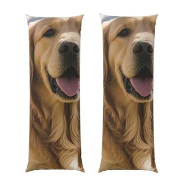 Imagem de Capa de travesseiro corporal com zíper oculto, fronha longa de microfibra macia e respirável para travesseiro corporal, lindas capas de travesseiro Golden Retriever para cama de presente de dormir 50