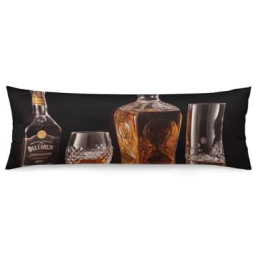 Imagem de Whisky Beer Pictures Capa de almofada de corpo ultra macia respirável com zíper decorativa para cama fronhas para sofá de quarto, 51 x 137 cm