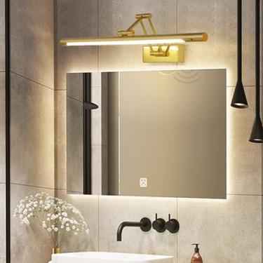 Imagem de Luminária de parede LED para espelho de banheiro, arandelas giratórias de parede com ângulo ajustável com sensor de iluminação espelhada lâmpadas de parede de acrílico modernas para banheiros luzes de