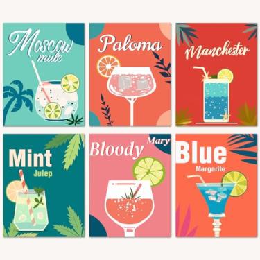 Imagem de Bougimal Pacote com 6 kits de pintura por números para iniciantes, 28 cm L x 35,5 cm C conjunto de 4 tintas acrílicas DIY em tela sem moldura na caixa, kits de pintura por números para decoração de