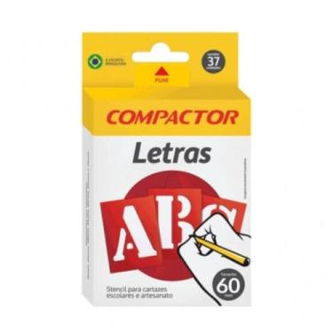 Imagem de Regua / Molde Letras Número Vazado Cartazes 37 Peças - Compactor, 20mm