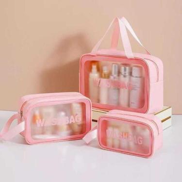 Imagem de bolsa Necessaire transparente à resistente diversas cores - NoBrand, K