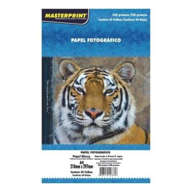 Imagem de 50 Folhas Masterprint 230g A4 Glossy Papel Fotografico