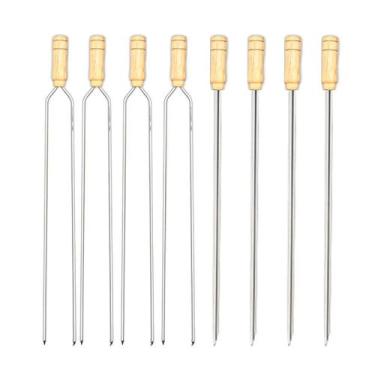 Imagem de Kit 10 Pçs Espeto Tradicional 07 Duplo e 03 Simples Aço Galvanizado Ca