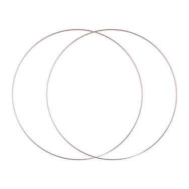 Imagem de Fancyes 2 peças de argolas florais de metal, anéis de metal, círculo, macramê, argolas para artesanato, aniversários, festas, fazer guirlandas de casamento, Ouro Rosa 20 Cm