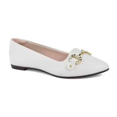 Imagem de Sapatilha Moleca Feminina Branco Off Casual Detalhe Dourado