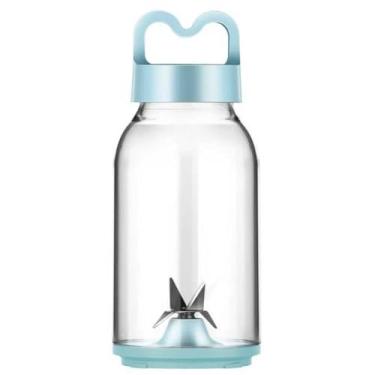 Imagem de Copo de liquidificador de substituição para HOMEXUP/MEET JUICE/LEZAA - Aço inoxidável de 6 lâminas de 500 ml com linhas de medição - Tampa tipo M - compatível com vários espremedores (azul)