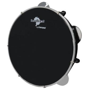 Imagem de Pandeiro Preto 10" Pele Preta SamBrasil Liverpool 10 Premium