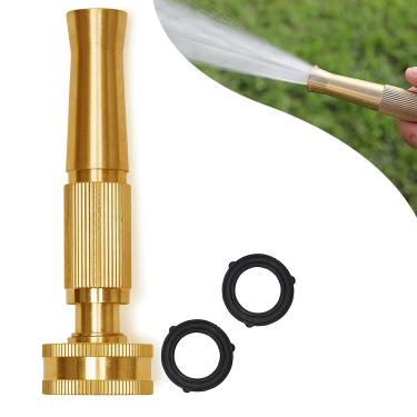 Imagem de Bocal de mangueira de jardim resistente de latão sólido Morvat, pulverizador de energia ajustável, serve para mangueiras padrão, pulverizador de jardim, bocal de spray, bocal de arruela de energia, pacote com 2