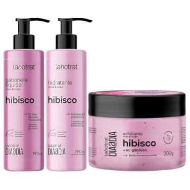 Imagem de Kit Sabonete Liquido + Esfoliante + Hidratante Corpo E Rosto Labotrat Cheiro De Fruta Hibisco 300g