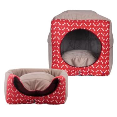 Imagem de Cama Iglu e Toca Para Cachorro Luxo Preto Vime G (TOCA G VERMELHA)