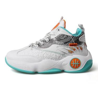 Imagem de Novetra Botas de treinamento esportivas práticas para tênis de basquete masculino de cano alto antiderrapante(Blue-b,38 BR)