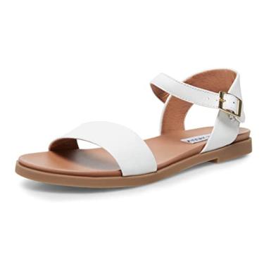 Imagem de Steve Madden Sandália rasteira feminina Dina, Couro branco, 37