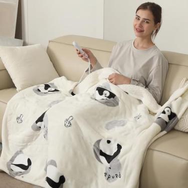 Imagem de ESTINGO Cobertor elétrico, cobertor aquecido para crianças, 127 x 152 cm, cobertor de aquecimento com 5 níveis de aquecimento e desligamento automático de 4 horas para sofá e cama, presente ideal