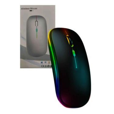 Imagem de Mouse Sem Fio Recarregável Bluetooth 2.4g 1600 Dpi Rgb - EXbom