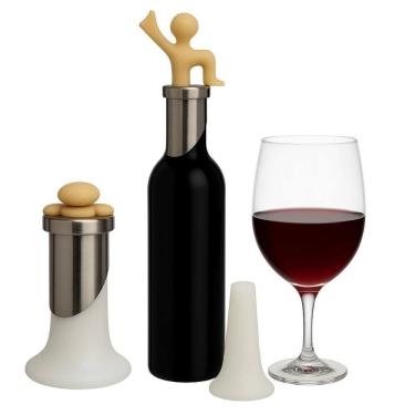 Imagem de Conjunto de 2 Tampas Rolha Vinho Champagne Amarelo Bugatti