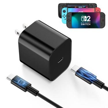 Imagem de Carregador USB C de 60 W para Nintendo Switch 2 com cabo de 5 pés - ew