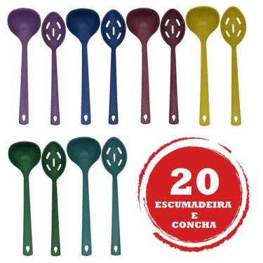 Imagem de Kit 20 Concha Escumadeira Restaurante Plástico Color Atacado - vendeu 
