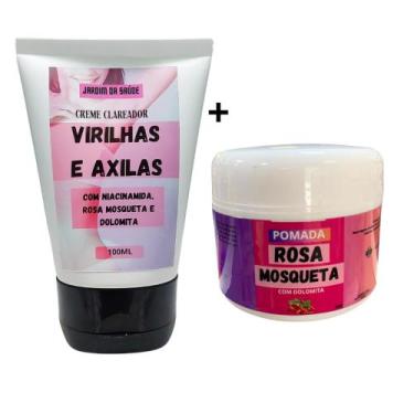 Imagem de Kit Creme Clareador intimo Natural + Pomada Clareadora Rosa Mosqueta -