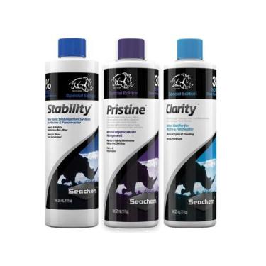 Imagem de Kit Seachem Stability Pristine Clarity Água Aquários 325ml