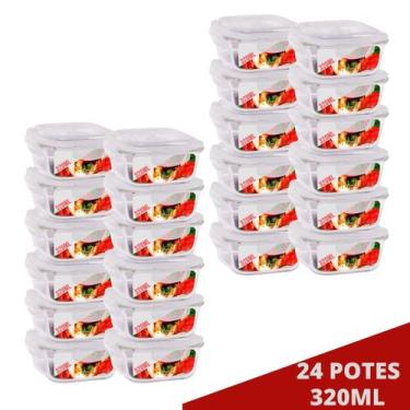 Imagem de 24 Pote de Vidro p/ Papinha 320ML Pequeno Tampa 4 Travas - QUALITY HOU