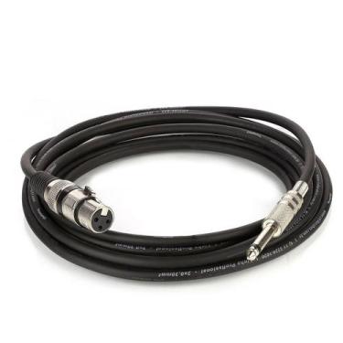 Imagem de Cabo Para Microfone Xlr Fêmea X P10 Macho Preto 4M - Cirilo Cabos