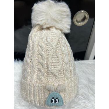 Imagem de Touca Gorro Infantil de Frio inverno Forrada Pompom menino menina(6mes