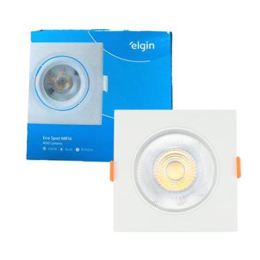 Imagem de Kit 6 Spot Led Quadrado Embutir 5W MR16 Branco Frio 6500K - ELGIN