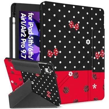 Imagem de Miss Adola Capa para iPad 6ª/5ª geração 2018/2017 para iPad Air 2ª/1ª Pro de 9,7 polegadas com suporte para lápis, linda capa de tablet com desenho animado anime kawaii, para meninos e mulheres, Point