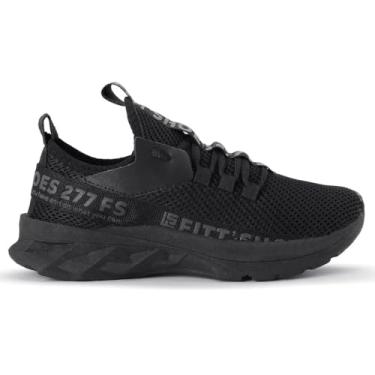 Imagem de Tênis Unissex Esportivo Original Academia Caminhada Leve Confortável Calce Fácil Respirável Fitness Uso Diário (Preto, BR, Adulto, Numérico, 38)