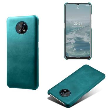 Imagem de Capa para NOKIA G50,Proteção contra quedas,Casca de volta de cor sólida simples,Design de couro de imitação de plástico-Green