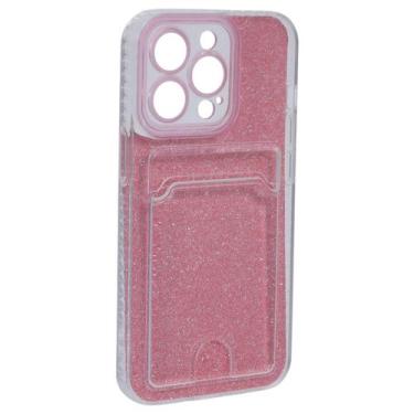 Imagem de Capa Capinha Porta Cartão Glitter Compatível iPhone 13 Pro - Tesla Sto
