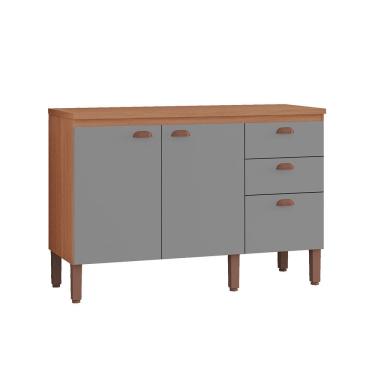 Imagem de Balcão Grande Cozinha Jéssica New 100% MDF Tuboarte 2 Portas 3 Gavetas