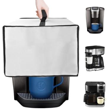 Imagem de NUENSS-ROR Capa antipoeira para cafeteira Keurig K-Duo/para Keurig K-Elite cápsula de dose única e cafeteira para máquina de café de gotejamento bidirecional Hamilton Beach, capa contra poeira com
