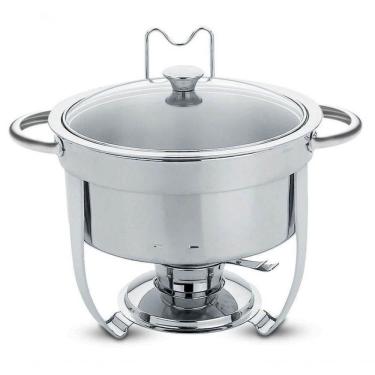 Imagem de Rechaud Tramontina Redondo Em Inox Banho Maria Com Suporte Para Tampa E Fogareiro 7 Litros