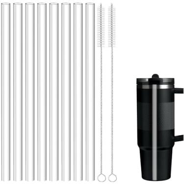 Imagem de Canudos de substituição compatíveis com HydroJug Traveler - Copo moderno de 1,134 g com alça e canudos simples - conjunto de acessórios inclui 8 canudos Tritan, 2 fundos de borracha antiderrapante, 2