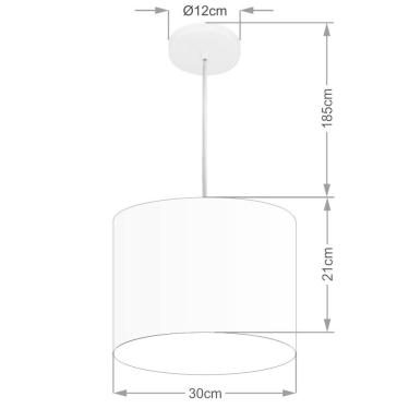 Imagem de Lustre Pendente Cilíndrico Free Lux Para Mesa De Jantar, Sala, Quarto, Churrasqueira E Balcão. Verde-limão Tam: 30x21cm