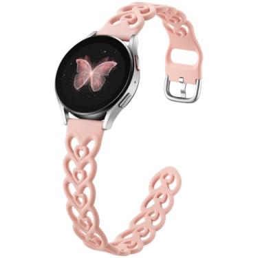 Imagem de DaQin Pulseiras de silicone de substituição para Samsung Galaxy Watch 7 6 5 4 mm e 44 mm/Watch 6/4 Classic de 43 mm, 47 mm, 42 mm e 46 mm/5 Pro, 20 mm