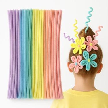 Imagem de Kit 100 Hastes de Chenile Flexíveis Coloridas limpador de cachimbo 30c