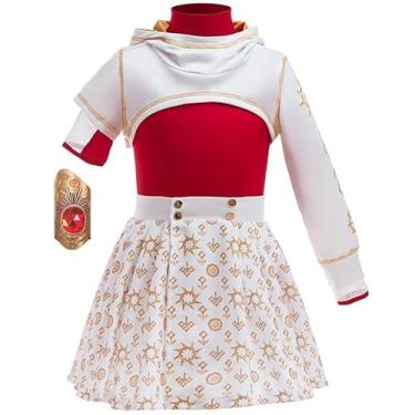 Imagem de Mukola Fantasia infantil de zumbis Nova Daywalker Cropped com capuz malha top saia pulseira, 4 peças, cosplay de Halloween