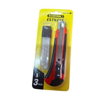 Imagem de Estilete da Bomvink - 3 peças (Com estilete reserva), Vermelho