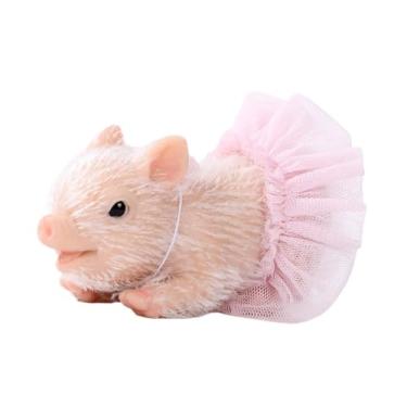 Imagem de Dynwave Miniatura Reborn Porco Brinquedo Bonito Animal Porco Boneca Decoração de Casa Colecionáveis Silicone Leitão Leitões em Miniatura para Festa Infantil